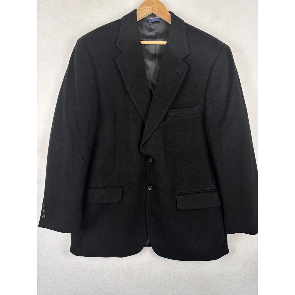 Haspel Mens Black 100% Camel Hair Blazer Sport Coat Size 42R Mexico Office